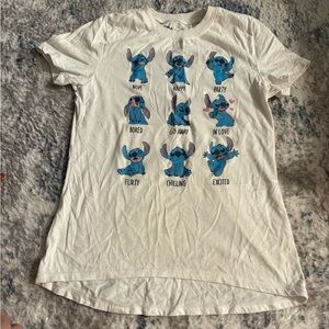 White and Blue Graphic T-Shirt